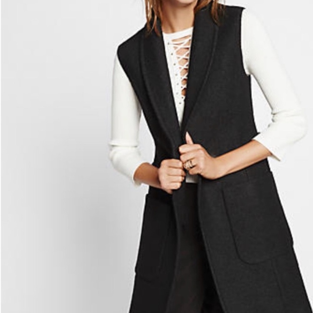 Express Black Textured Vest